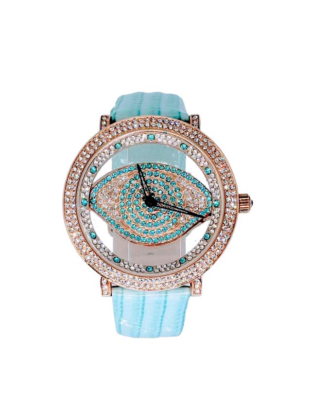 Divine Eye watch in Rose Gold Plating with Genuine LEATHER strap