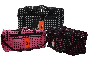 30'' BLACK with White Polka Dots Tote