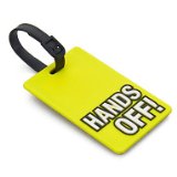 ''HANDS OFF'' LUGGAGE Tag-Yellow color