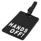 ''HANDS OFF'' LUGGAGE Tag-Black color