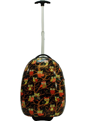 Kids' Hardshell LUGGAGE- Black OWL