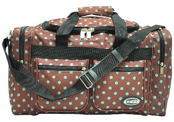 ''E-Z TOTE'' 20''  Polka Dots -Brown W/ Aqua Blue