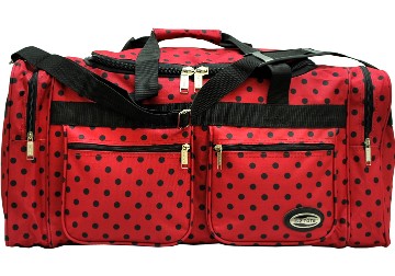 ''E-Z TOTE'' 25'' Red W/ Black Polka Dots Duffel BAG