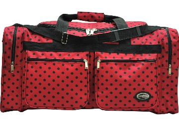 ''E-Z Tote'' 30'' RED W/ Black Polka Dots Duffel Bag