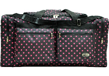 ''E-Z TOTE'' 30'' Black with Pink Polka Dots Duffel BAG