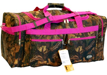 ''E-Z Tote'' 20''  Carry-on PINK real tree and leaves print