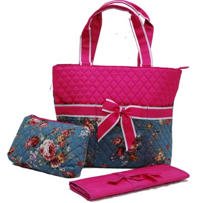 ''Ori-Ori'' Quilted Mommy Bag Rose