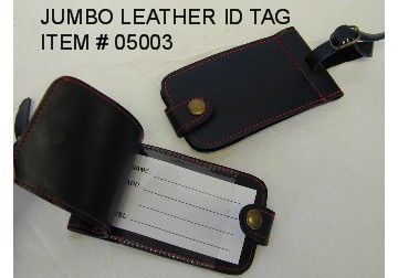 jumbo LEATHER ID tag