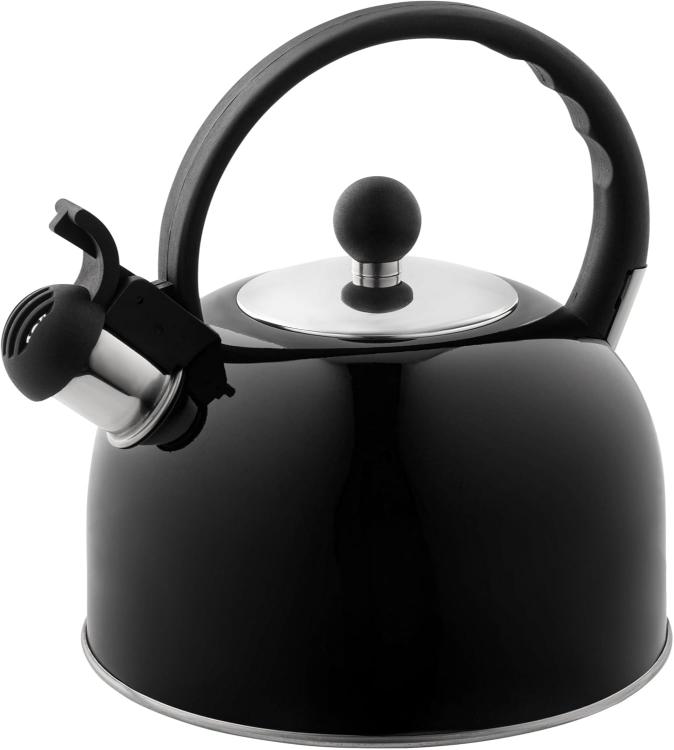 2.5 Liter Whistling Tea Kettle - Modern Stainless Steel Whistling