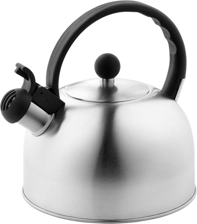 2.5 Liter Whistling Tea Kettle - Modern Stainless Steel Whistling