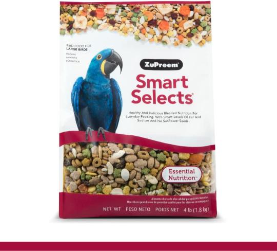 ZuPreem Smart Selects Daily BIRD Food for Amazon, Cockatoo, Macaw