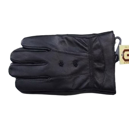 Ladies Leather Glove with 3 Rows on BEADS in Front