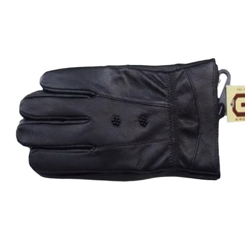 Ladies LEATHER GLOVE with 3 Rows on Beads in Front