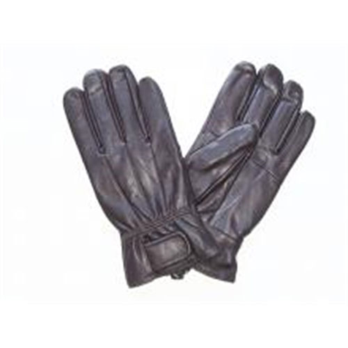 LEATHER men's Glove with Snap Closure and Lining