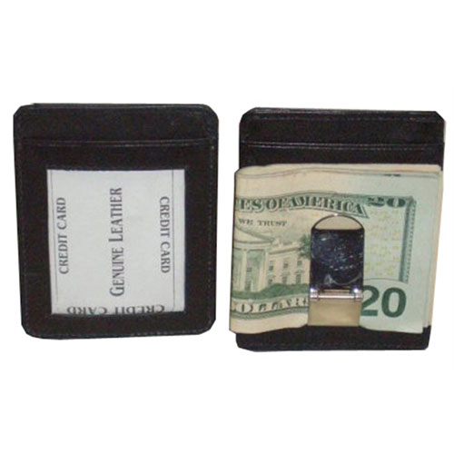 Leather Money Clip w/Metal Clip