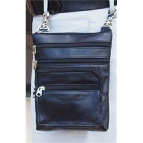 Black Leather Bag With BIKER Hooks