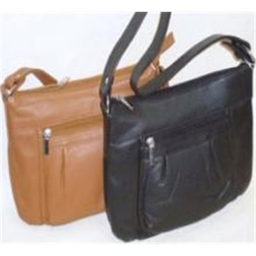 LEATHER Bag With Front Zipper Pocket
