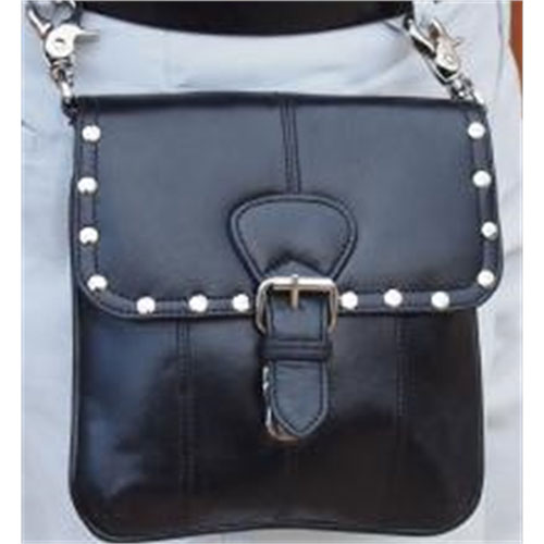 Black LEATHER Bag With Studs