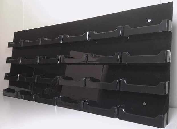 Black 24-Pocket Wall-Mount Business Card Holder