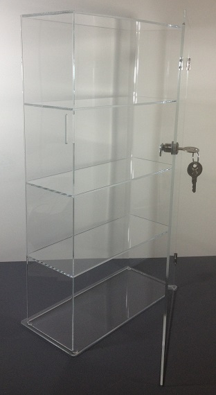 Locking 4-Shelf Tower Showcase - 11''w x 5''d x 18 1/2''h