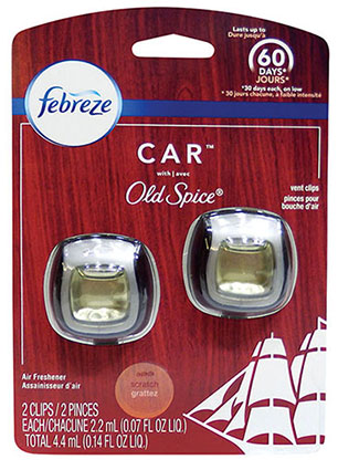 2-Pack Febreze Vent Clip Air Freshener | Old Spice