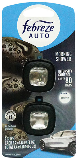 2-Pack Febreze Vent Clip Air Freshener | Morning Shower