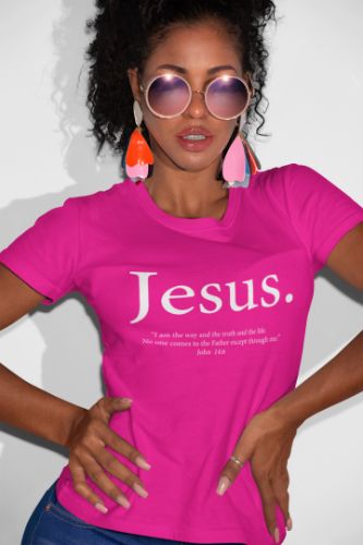 JESUS CHRISTIAN FAITH RELIGIOUS T-SHIRT  WOMEN CUT SLIM FIT