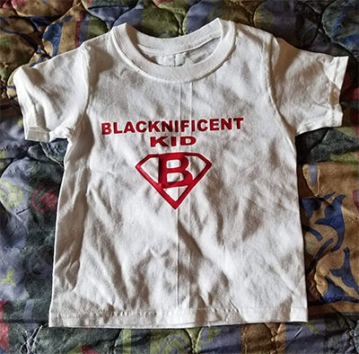I Am Blacknificent - Kid T-SHIRT - White with Red Lettering
