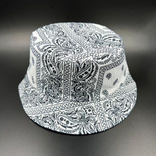 White BANDANA Bucket Hat