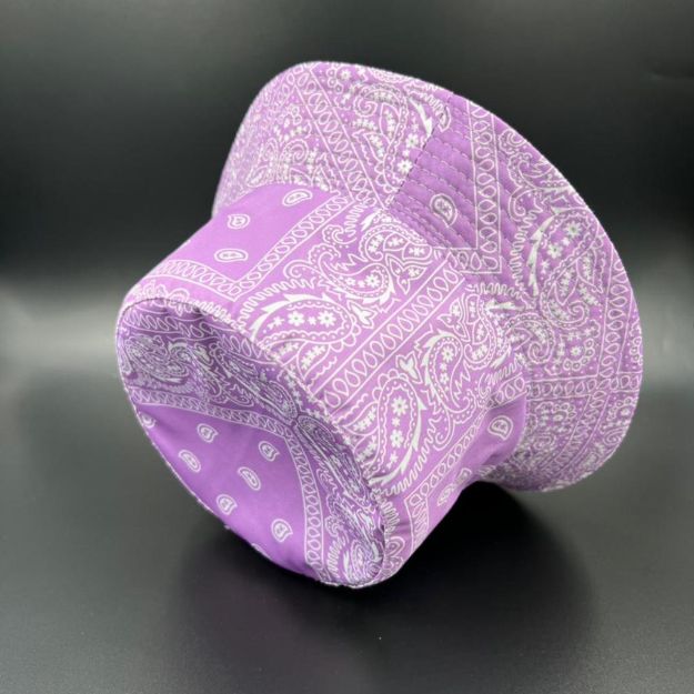 Purple White BANDANA Bucket Hat