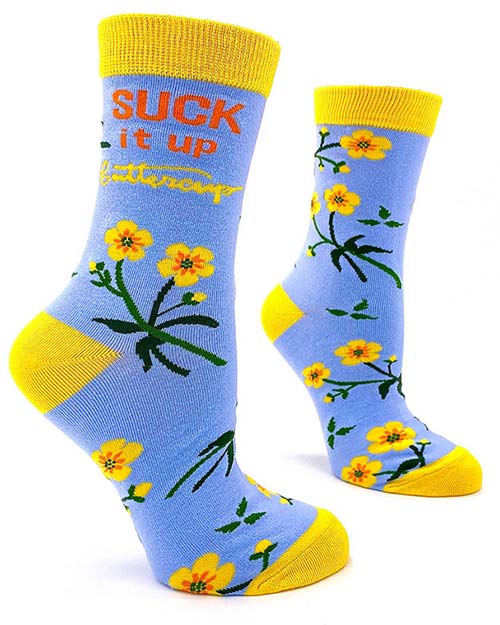 Suck It Up Buttercup Women's Novelty Crew Socks