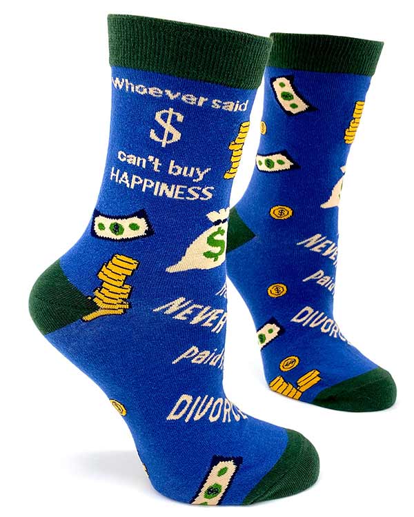 Whoever Said Money Can't Buy Happiness..Divorce Ladies Crew Socks