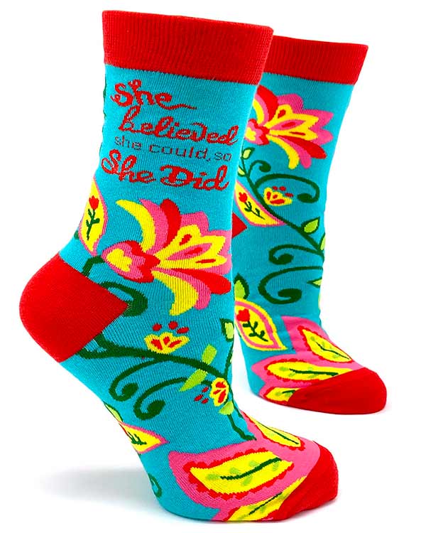 She Believed She Could So She Did Women's Crew SOCKS