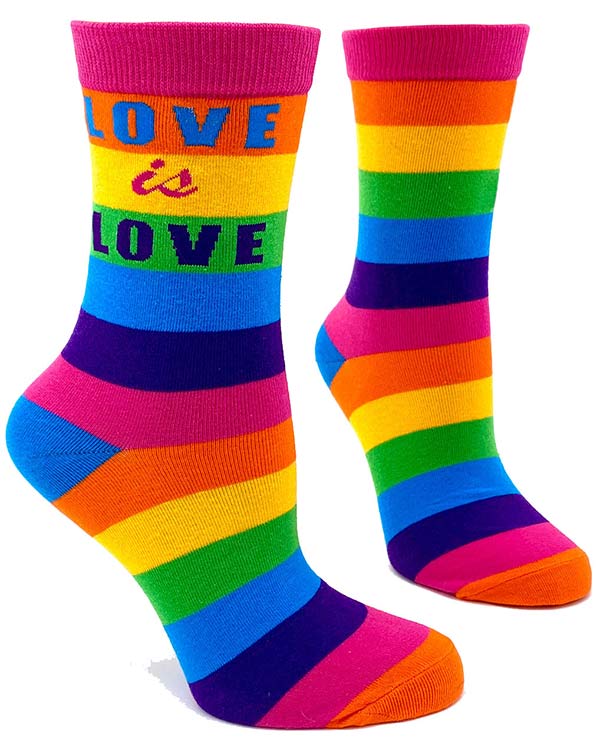 Love is Love Rainbow Striped Women's Crew Socks