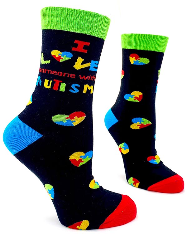 I Love Someone With Autism Ladies Crew SOCKS