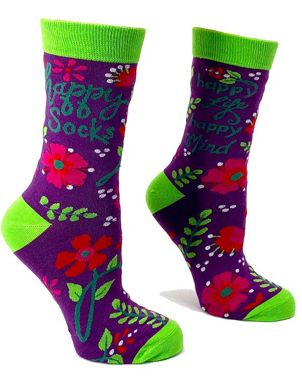 Happy SOCKS, Happy Life, Happy Mind Ladies Crew SOCKS