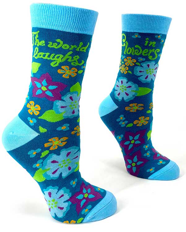 The World Laughs in FLOWERS Women's Crew Socks