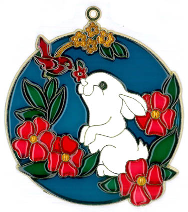 Bunny With Flowers SUNCATCHER