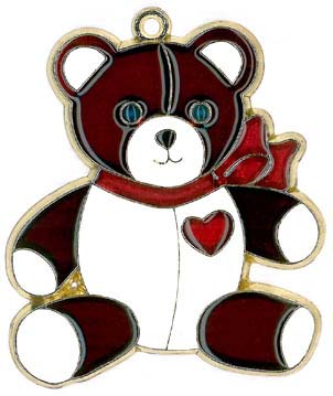Teddy Bear with Heart Suncatcher (CLOSEOUT)