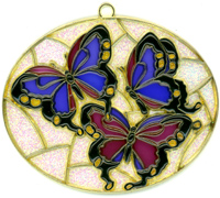 Butterfly in oval suncatcher