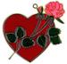 Heart with Rose SUNCATCHER