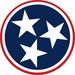 Tennessee Tri Star Round DECAL Window Sticker