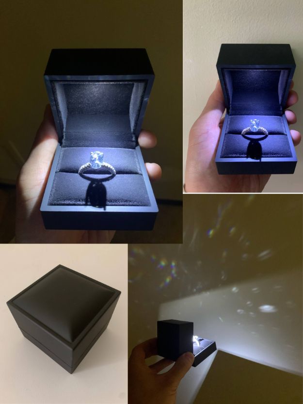 Black Square LED Ring BOX