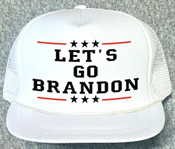 1 gLet's Go Brandon printed YOUTH HATs - white