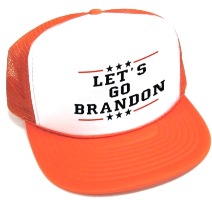 1 eLet's Go Brandon printed HATs - white front orange