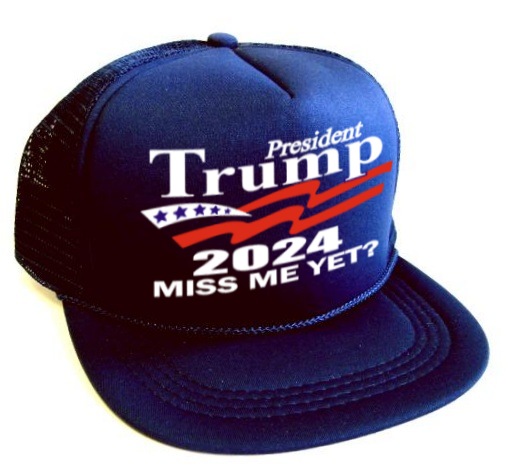 1 gPresident Trump 2024 Miss Me Yet? printed YOUTH HATs - navy