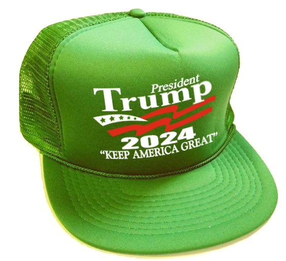 1 gPresident Trump 2024 caps - kelly green