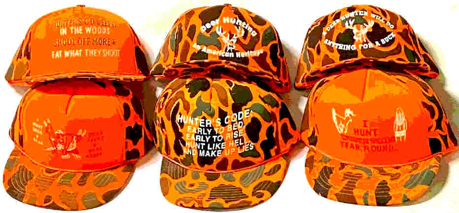 1 gOrange Winter Camo Printed HATS Mix