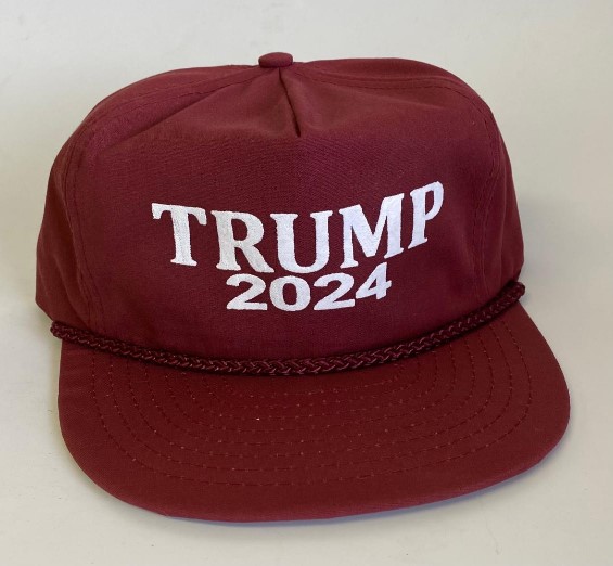 1 aTrump 2024 Golf HATs-burgundy