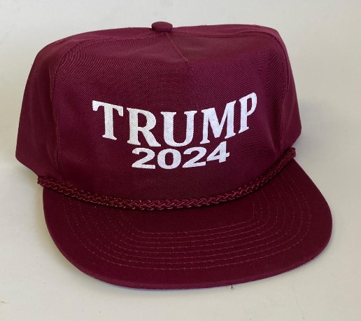 1 aTrump 2024 Golf HATs-maroon